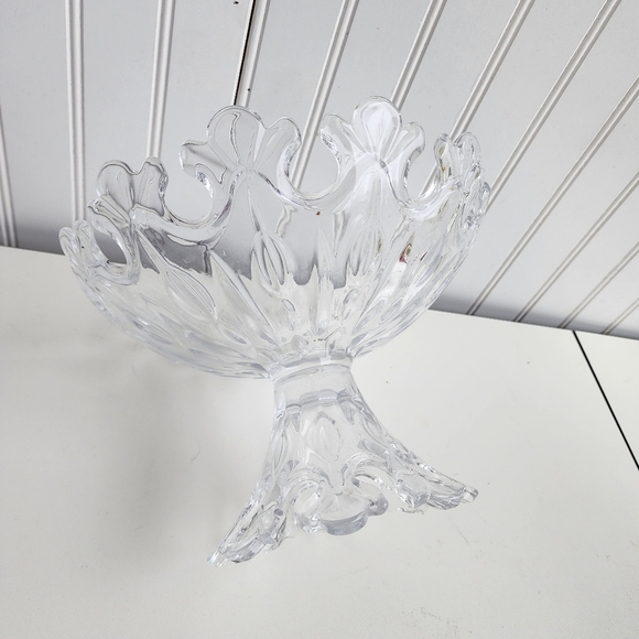 Shannon Crystal Footed Pedestal Compote Centerpiece Bowl Crown 10" 7" - Picture 6 of 9